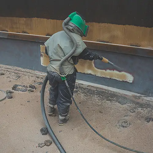 Sandblasting service for surface cleaning